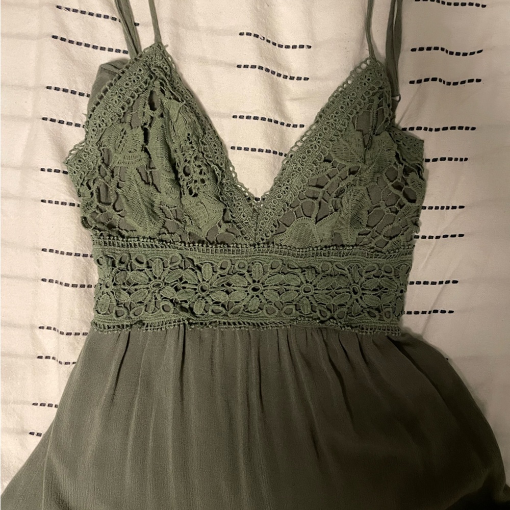 Sage green long romper